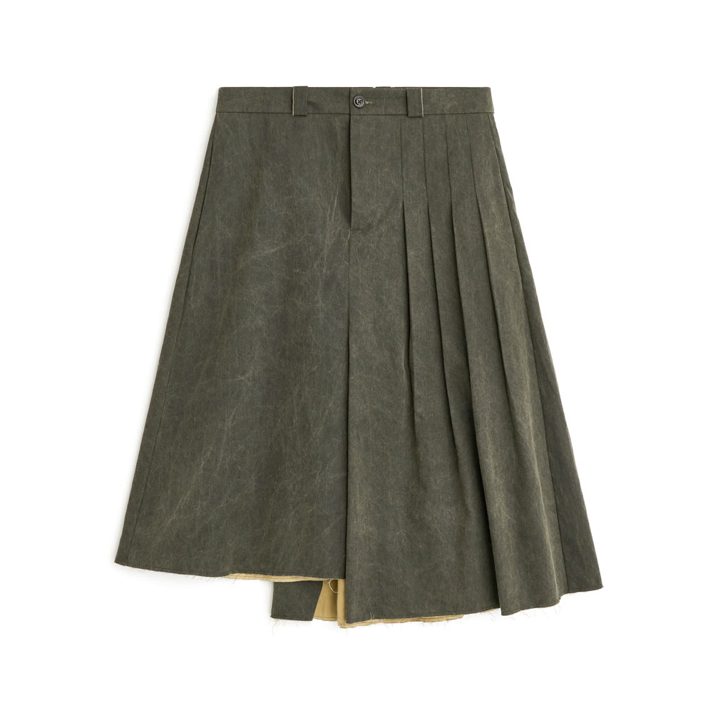ORIGAMI SKIRT ANTIQUE MUDD COATED SATEEN