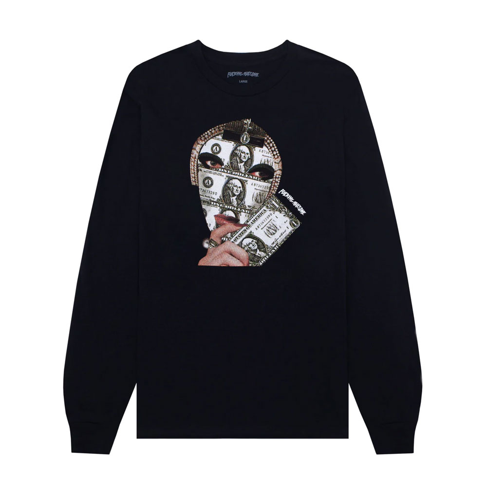 MONEY FACE L/S TEE BLACK
