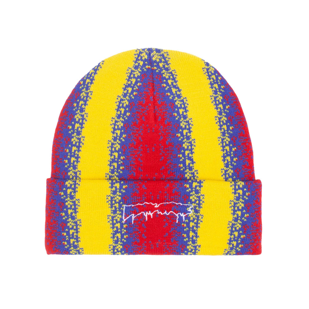 GRADIENT DRIP CUFF BEANIE YELLOW/BLUE