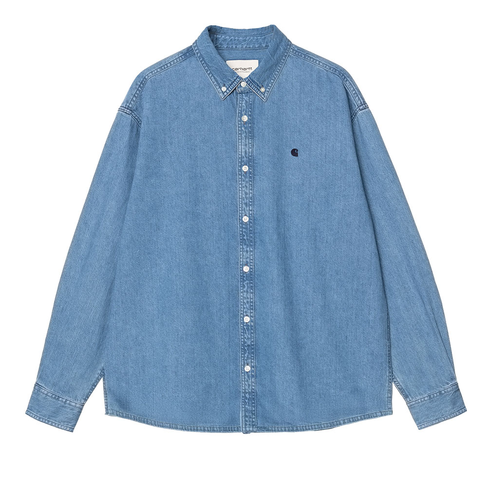 L/S LUCAS SHIRT BLUE STONE WASHED
