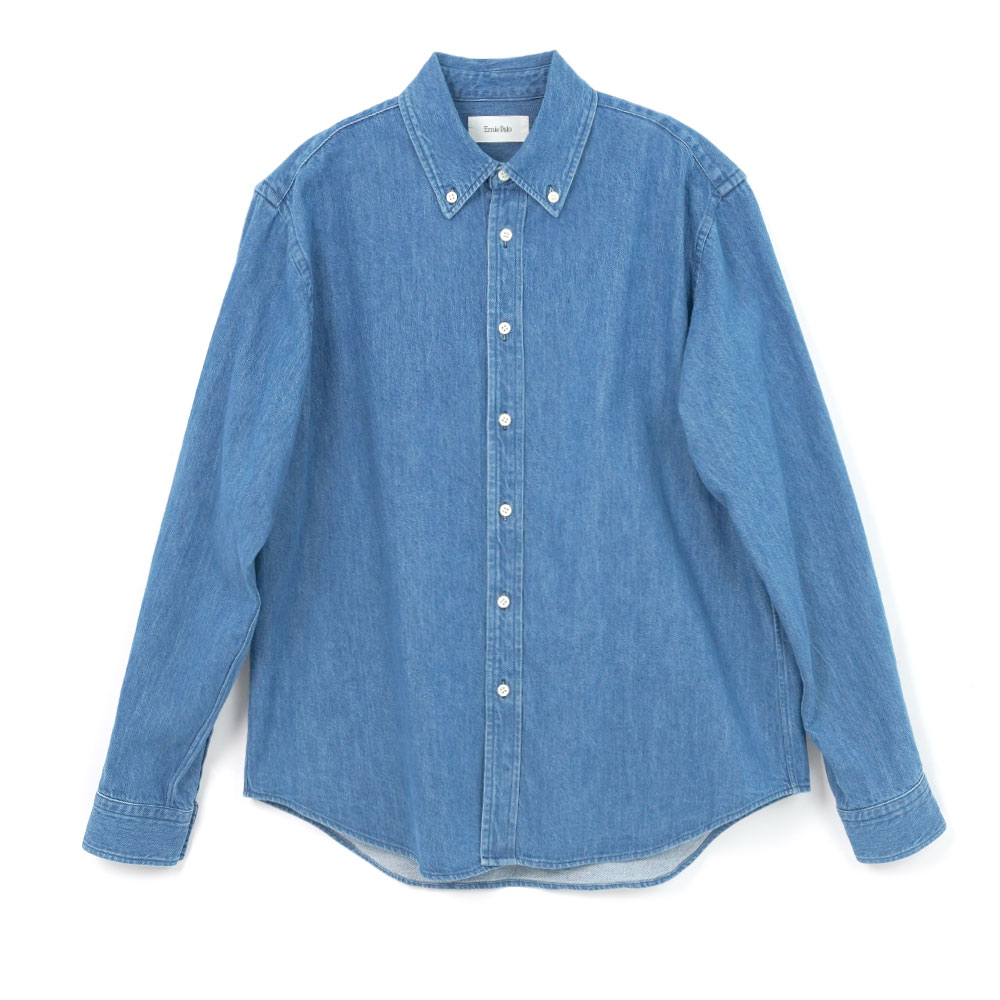 WASHED DENIM BD SHIRT BLUE