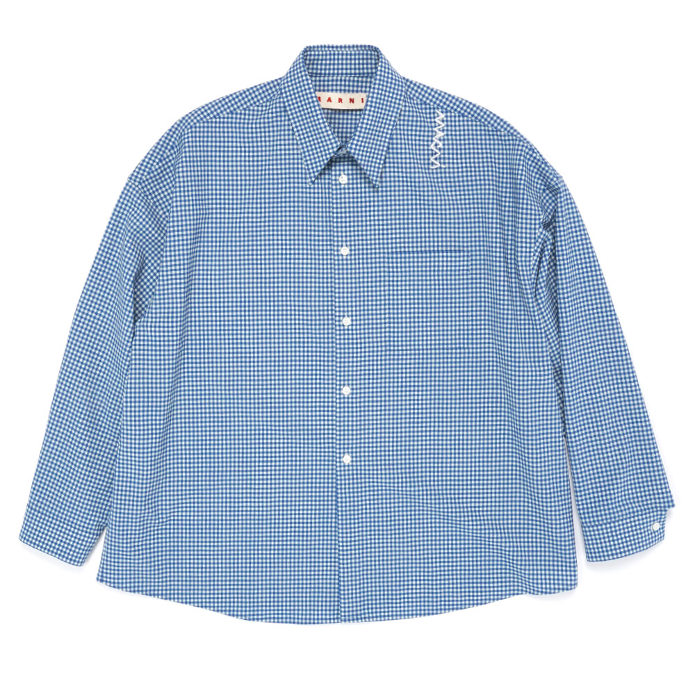 GINGUM LIGHT WOOL BLEND SHIRT BLUE CHINA