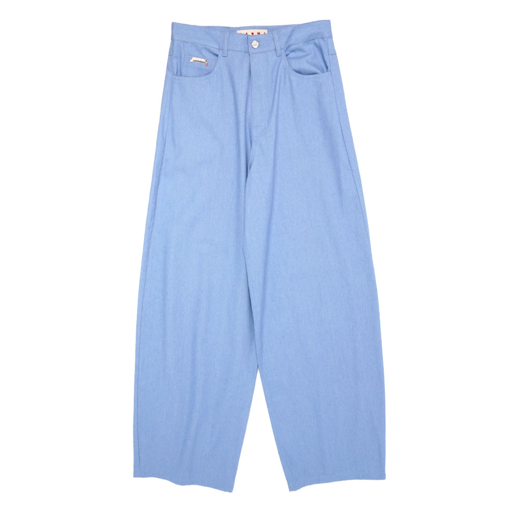 COLORED LIGHT DENIM WIDE LEG JEANS IRIS BLUE