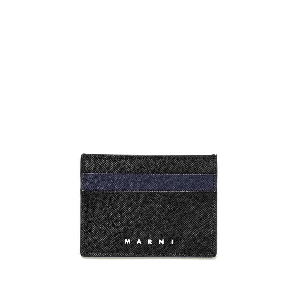 LEATHER CARD HOLDER BLUE AND BLACK