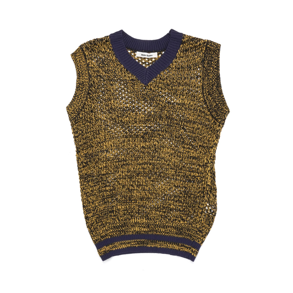 SHADE KNIT VEST NAVY/YELLOW