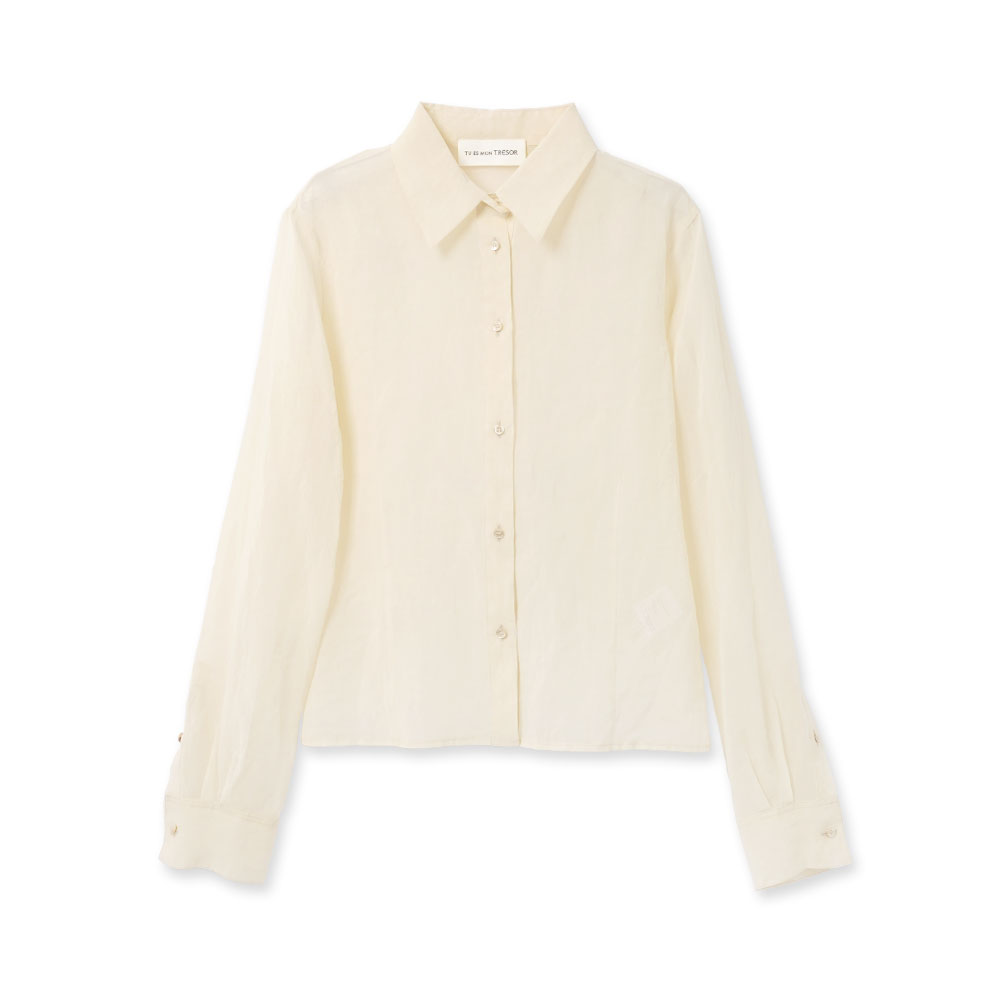 COTTON LAWN SHEER SHIRT BEIGE