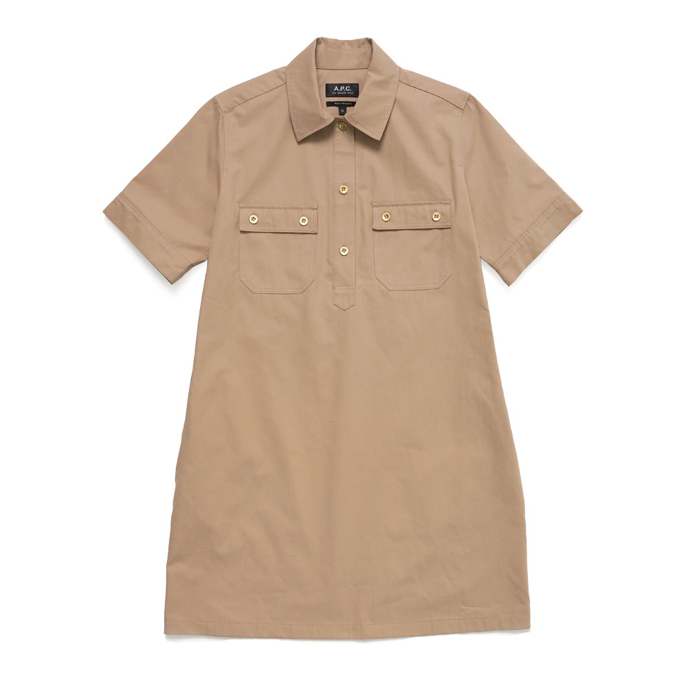 BERANGERE DRESS DARK BEIGE