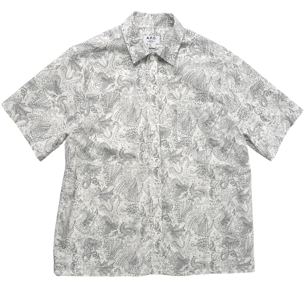 A.P.C×LIBERTY LONDON ELLIE SHORT SLEEVE SHIRT WHITE