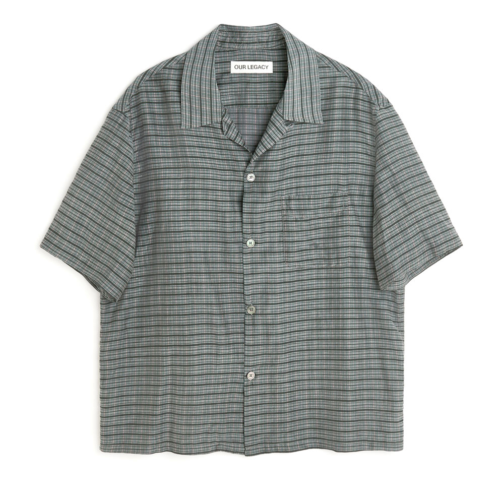 HEUSEN SHIRT SHORTSLEEVE PICNIC CHECK COTTON SILK