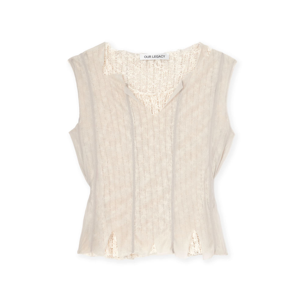 RAGGED VEST TAUPE NYLON MESH