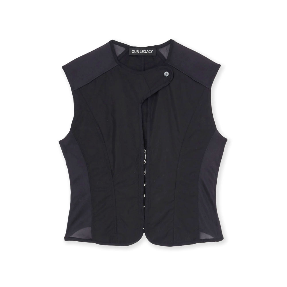 CORSET VEST BLACK ALL DAY POPLIN