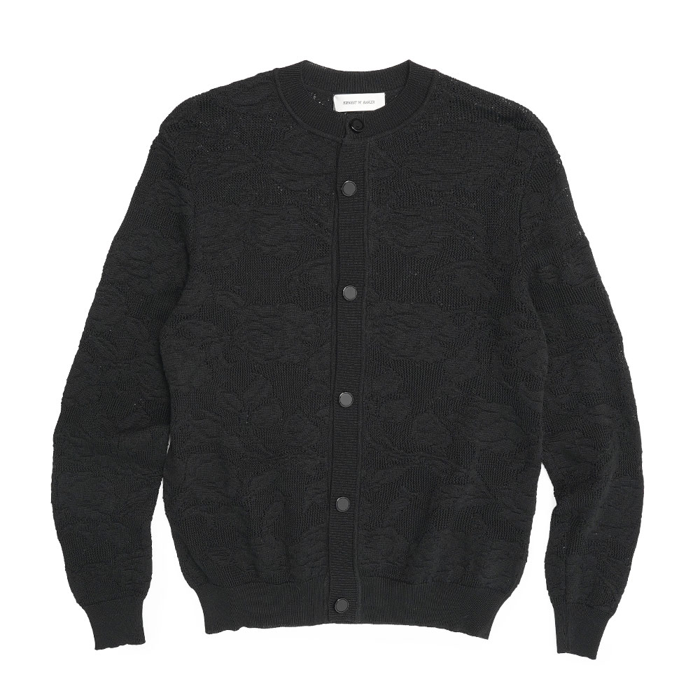 CROCHET ROSE CARDIGAN BLACK _
