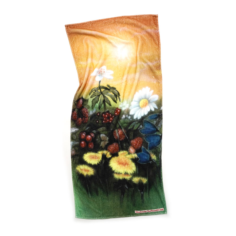 TOWEL AIRBRUSH FLOWERS _