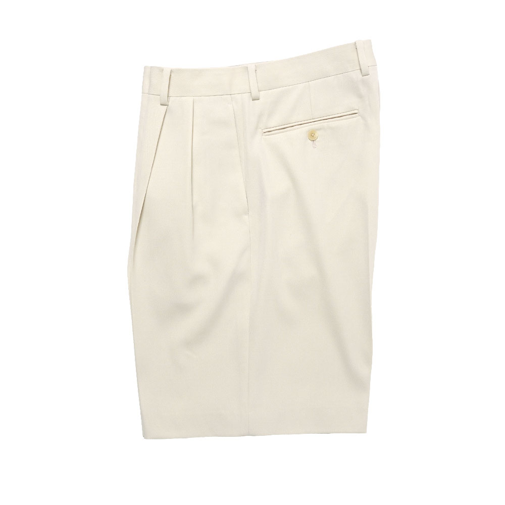 LIGHT WOOL MAX GABARZINE SHORTS IVORY WHITE