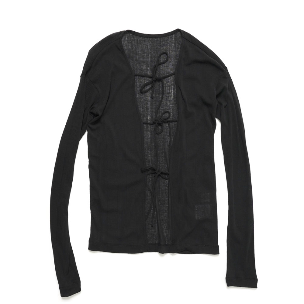 SHEER RIB CARDIGAN BLACK