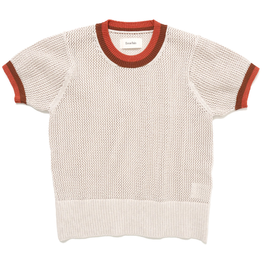 MESH KNIT TEE IVORY