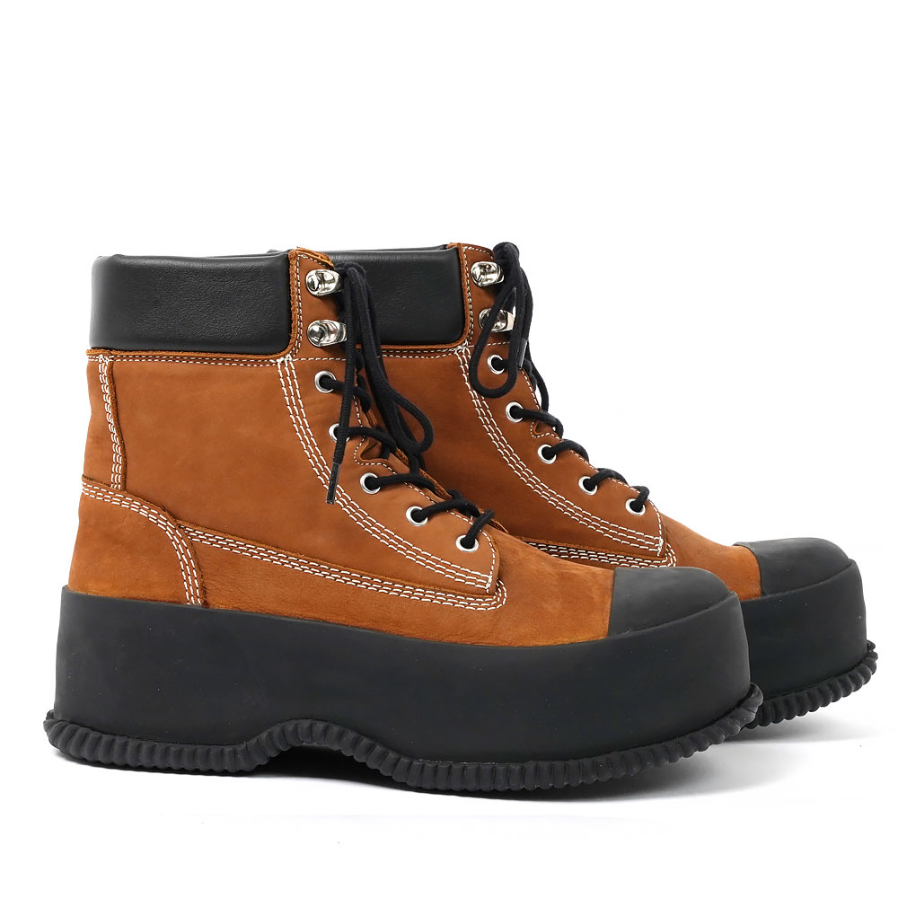 HI RUBBER LACE UP BROWN