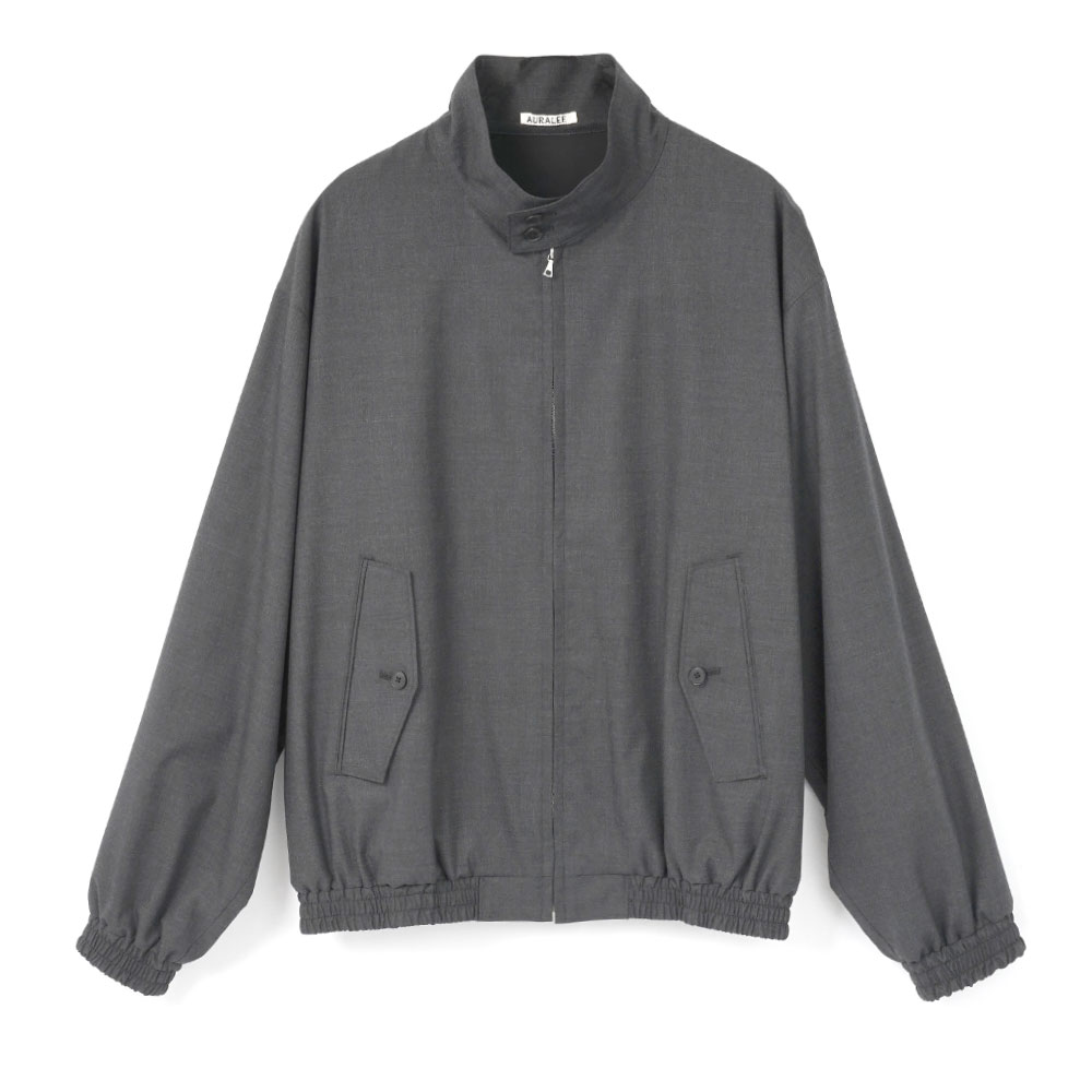 ULTRA FINE TROPICAL WOOL ZIP BLOUSON A26SB01MT TOP CHARCOAL