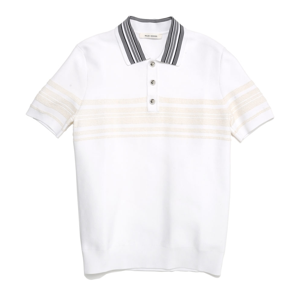 DAWN KNIT POLO WHITE&IVORY _