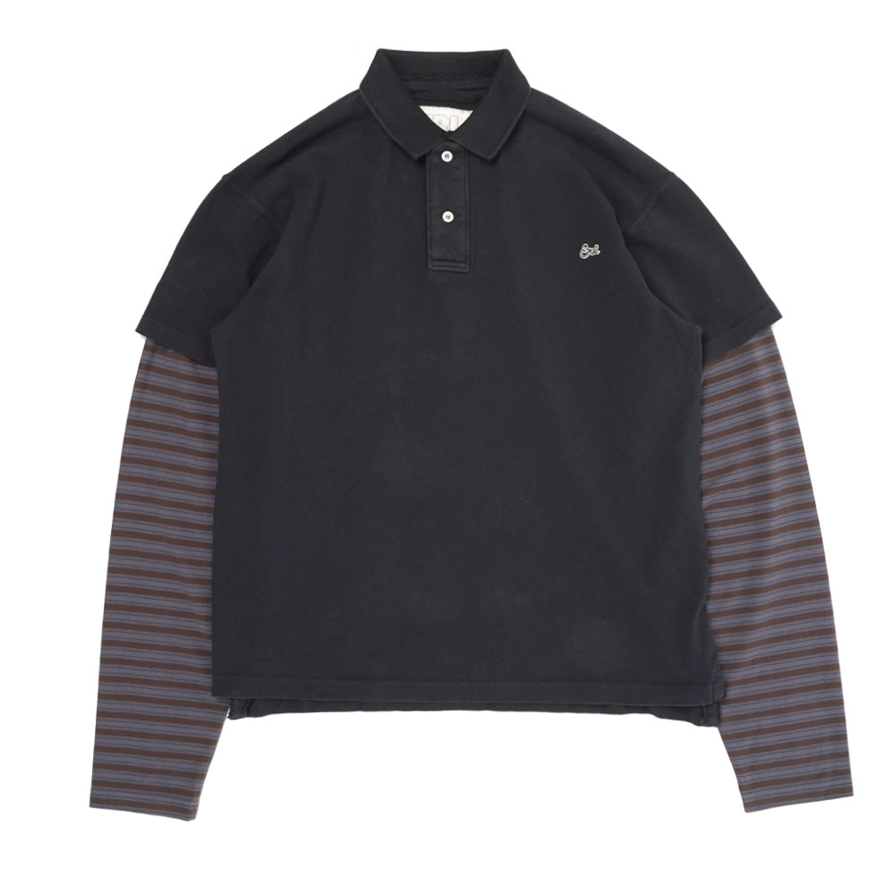 DOUBLE SLEEVE POLO T-SHIRT BLACK