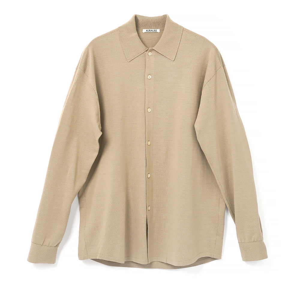 HIGH GAUGE TUSSAH SILK KNIT CARDIGAN A26SP02SJ KHAKI BEIGE