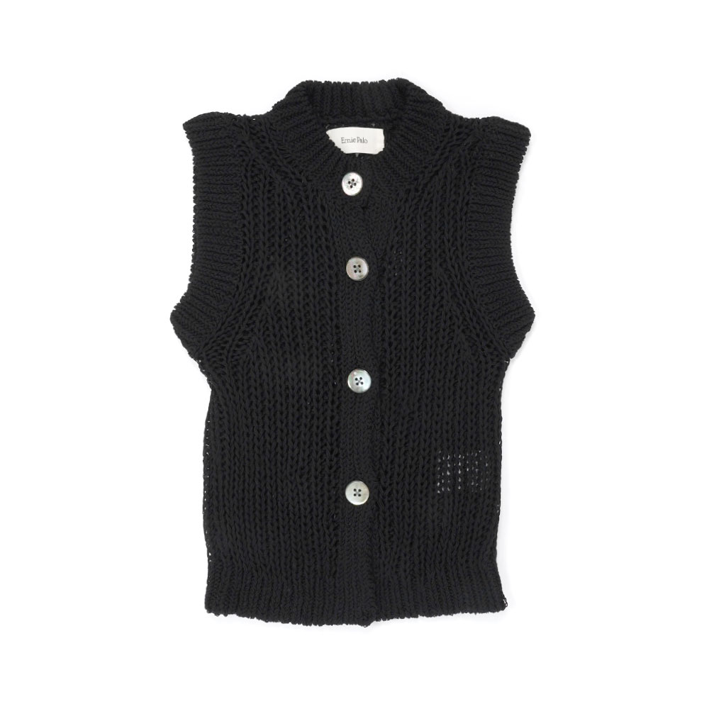 MESH KNIT VEST BLACK