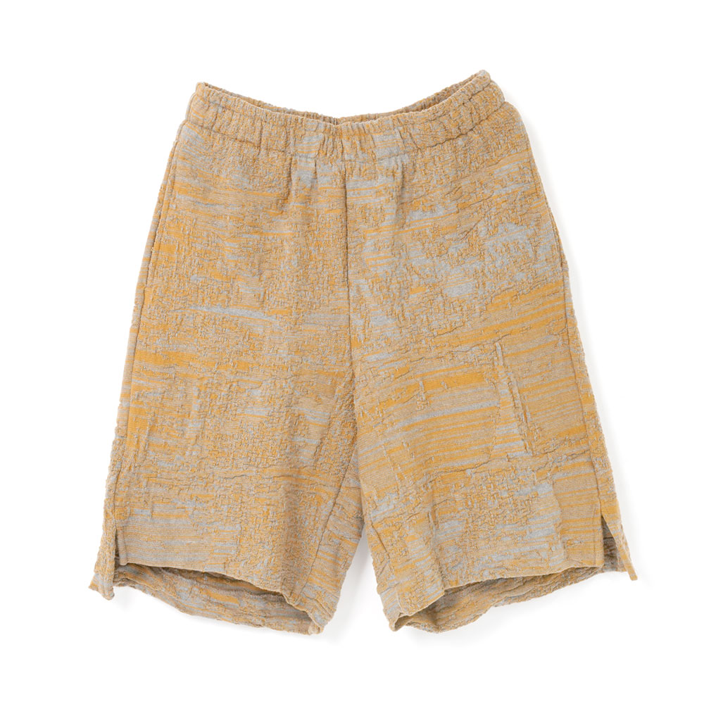 KNIT SHORTS OCHRE/GREY