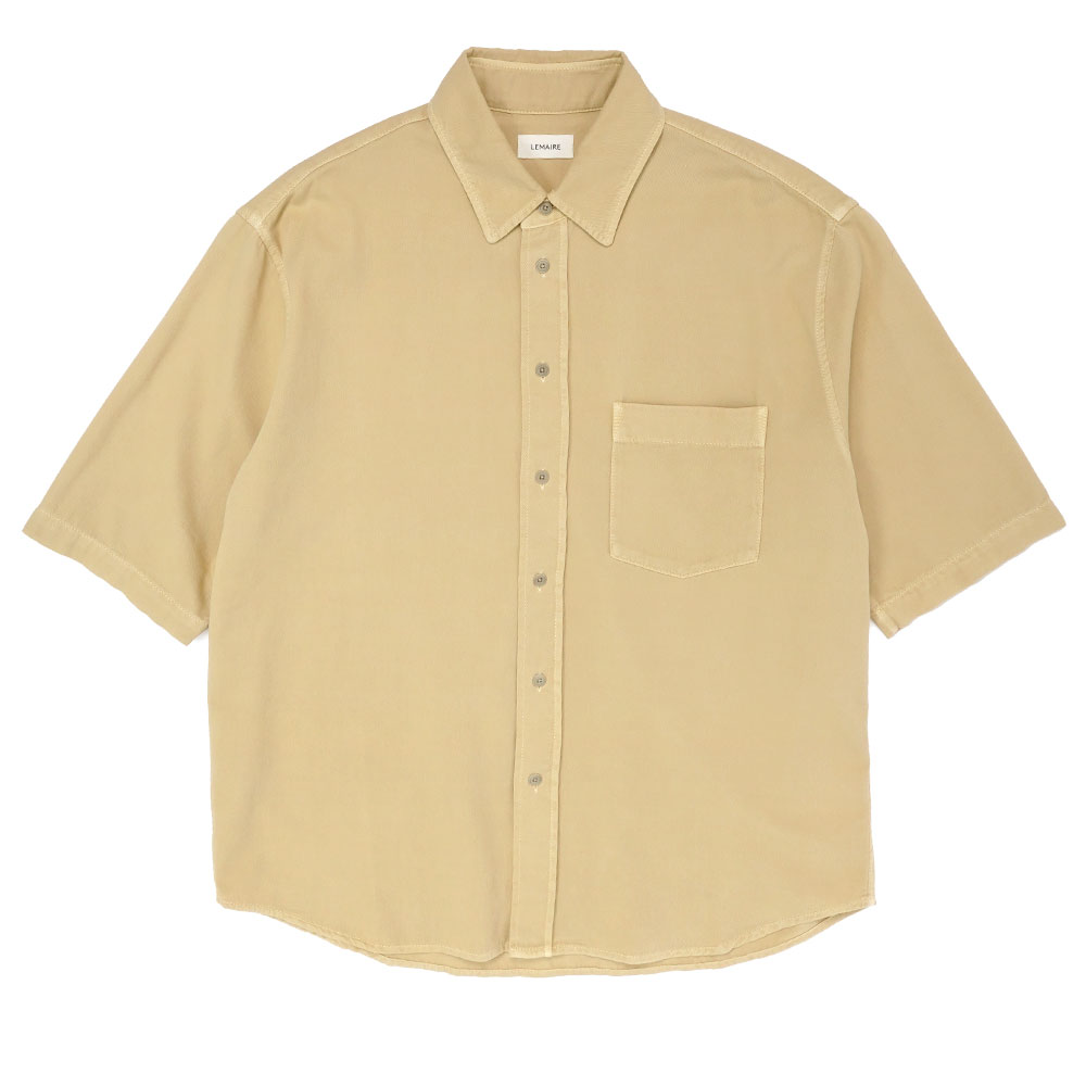 SHORT SLEEVE DENIM SHIRT CUSTARD