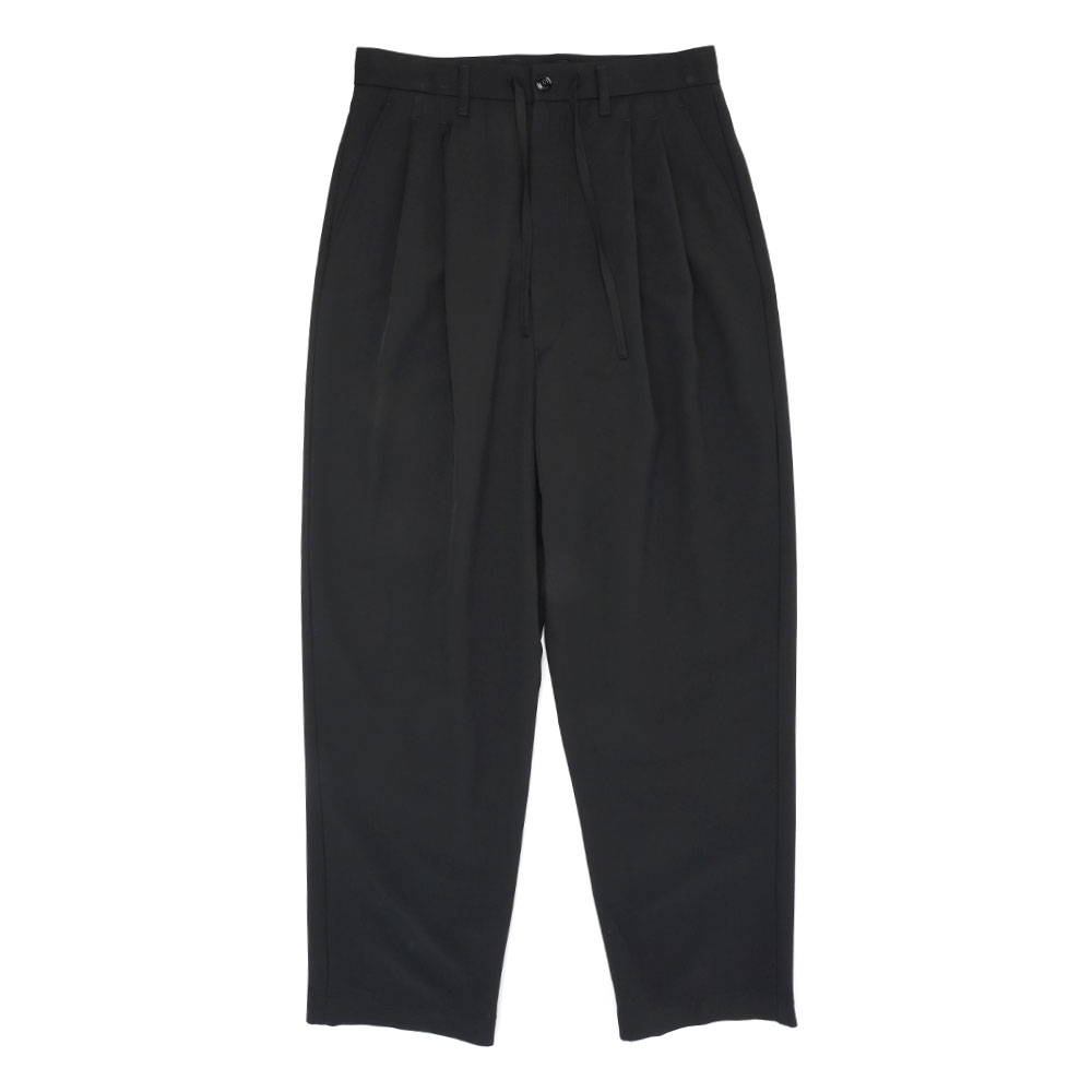 DRAWSTRING PLEATED PANTS BLACK