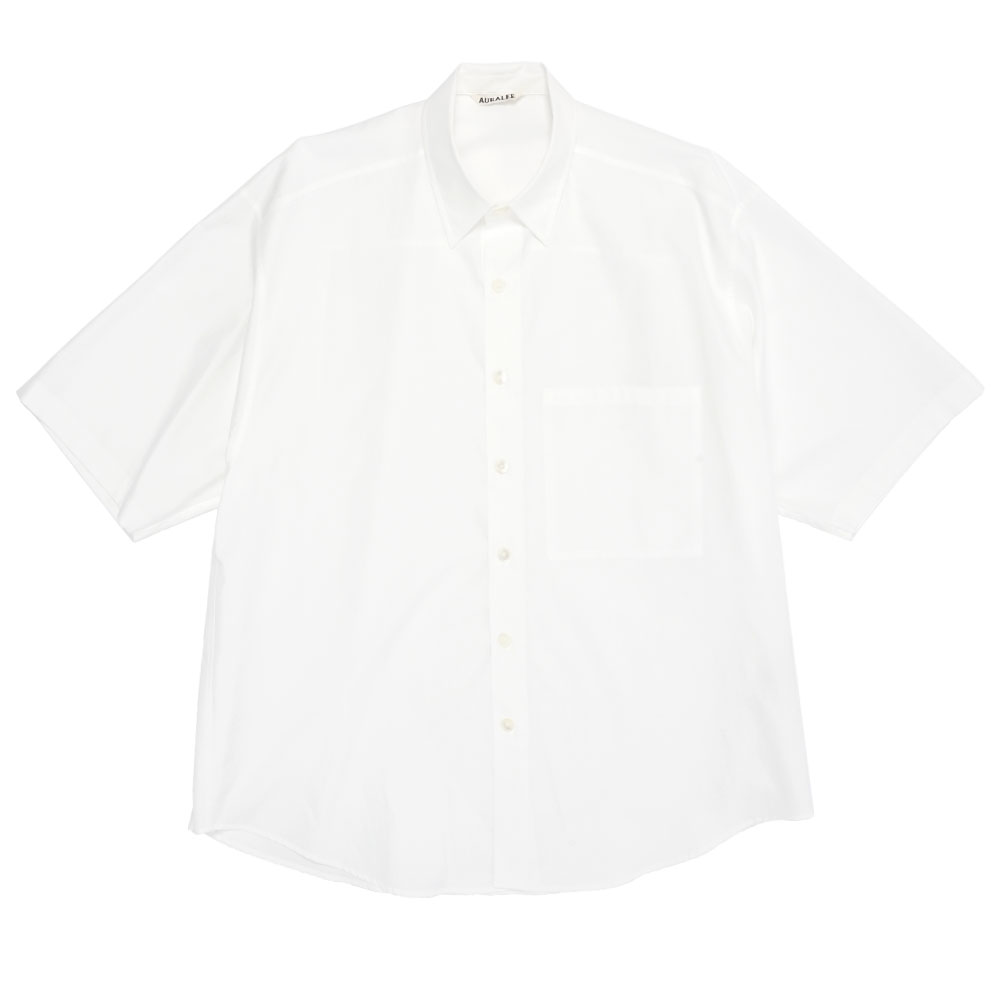 WASHED	FINX TWILL BIG HALF SLEEVED SHIRT WHITE A25SS03TN