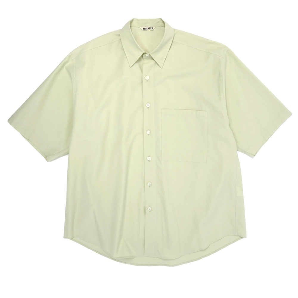 WASHED	FINX TWILL BIG HALF SLEEVED SHIRT LIGHT GREEN A25SS03TN