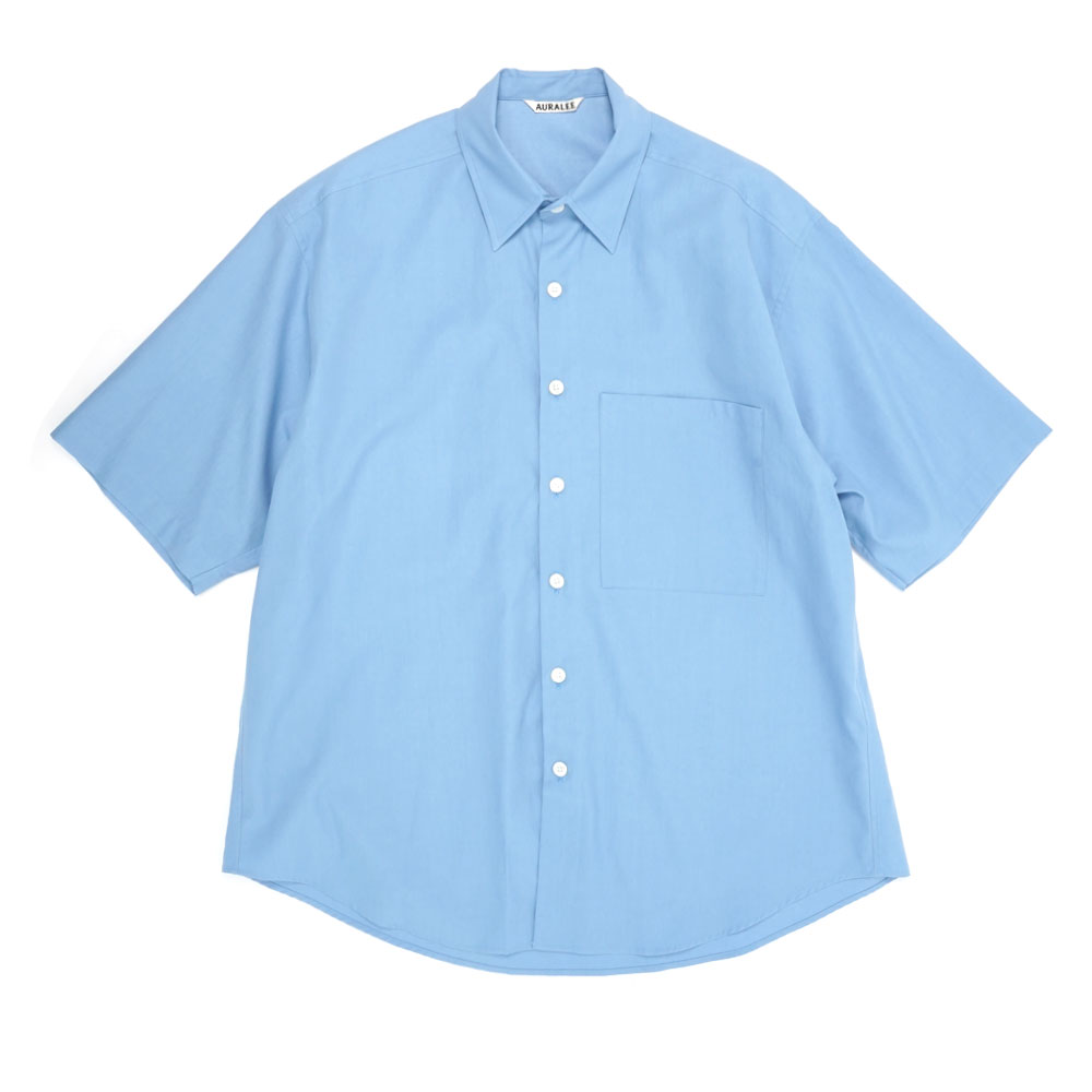 WASHED	FINX TWILL BIG HALF SLEEVED SHIRT BLUE A25SS03TN
