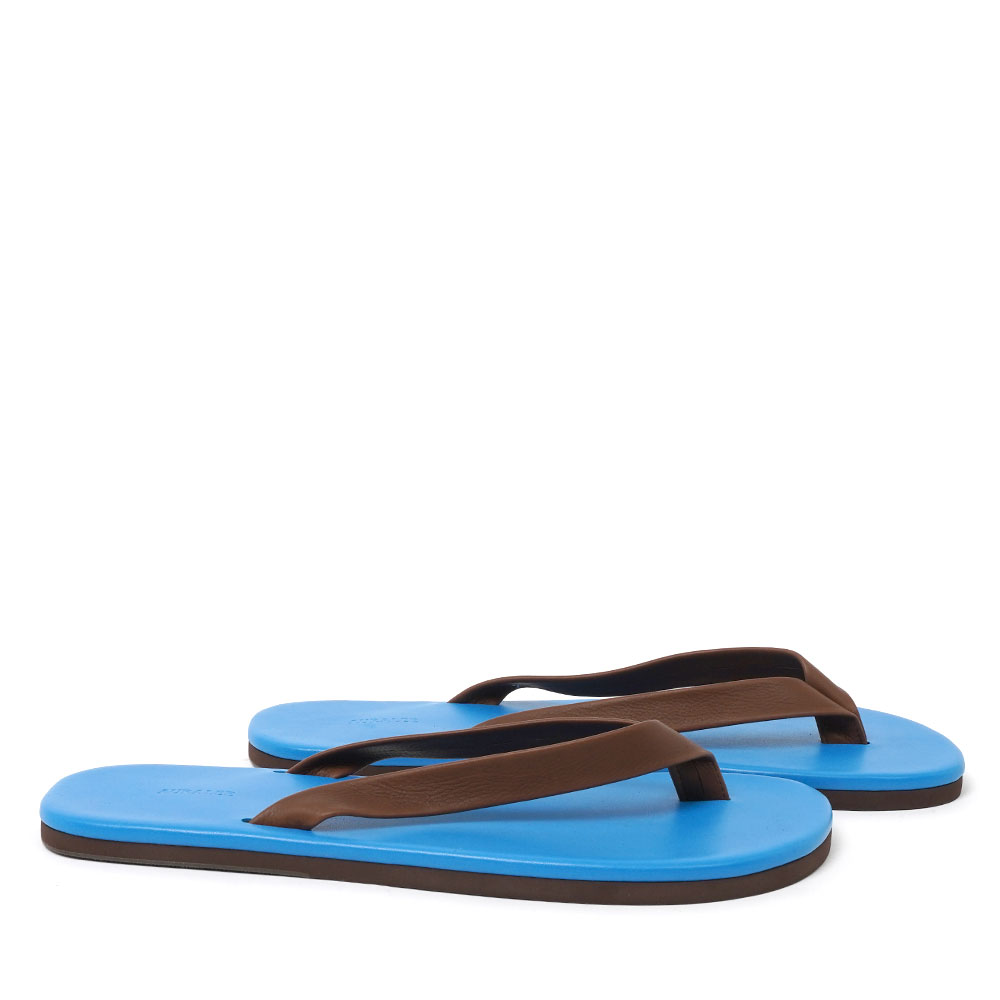SOFT LEATHER FLIP-FLOPS A26SS05QD BLUE×BROWN