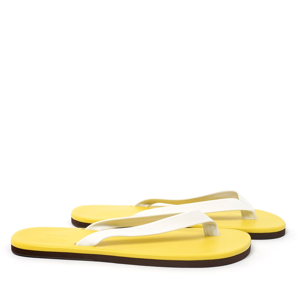SOFT LEATHER FLIP-FLOPS A26SS05QD YELLOW×WHITE