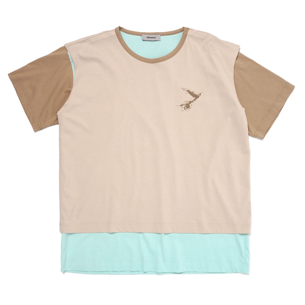 BEIGE MINT LAYERD T-SHIRT BEIGE/MINT