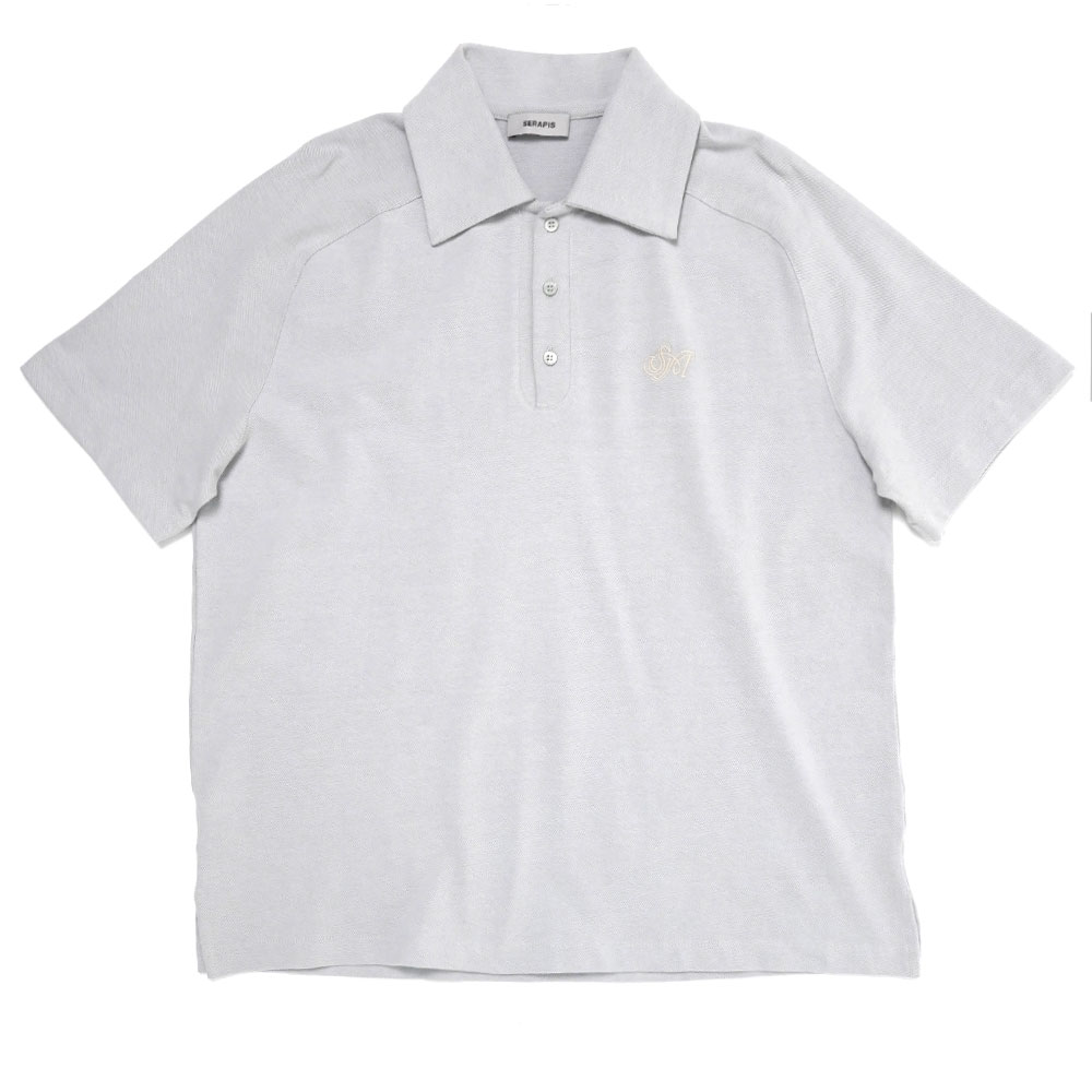 SILVER GREY SHORT SLEEVE SAILOR POLO TOP SILVER GREY