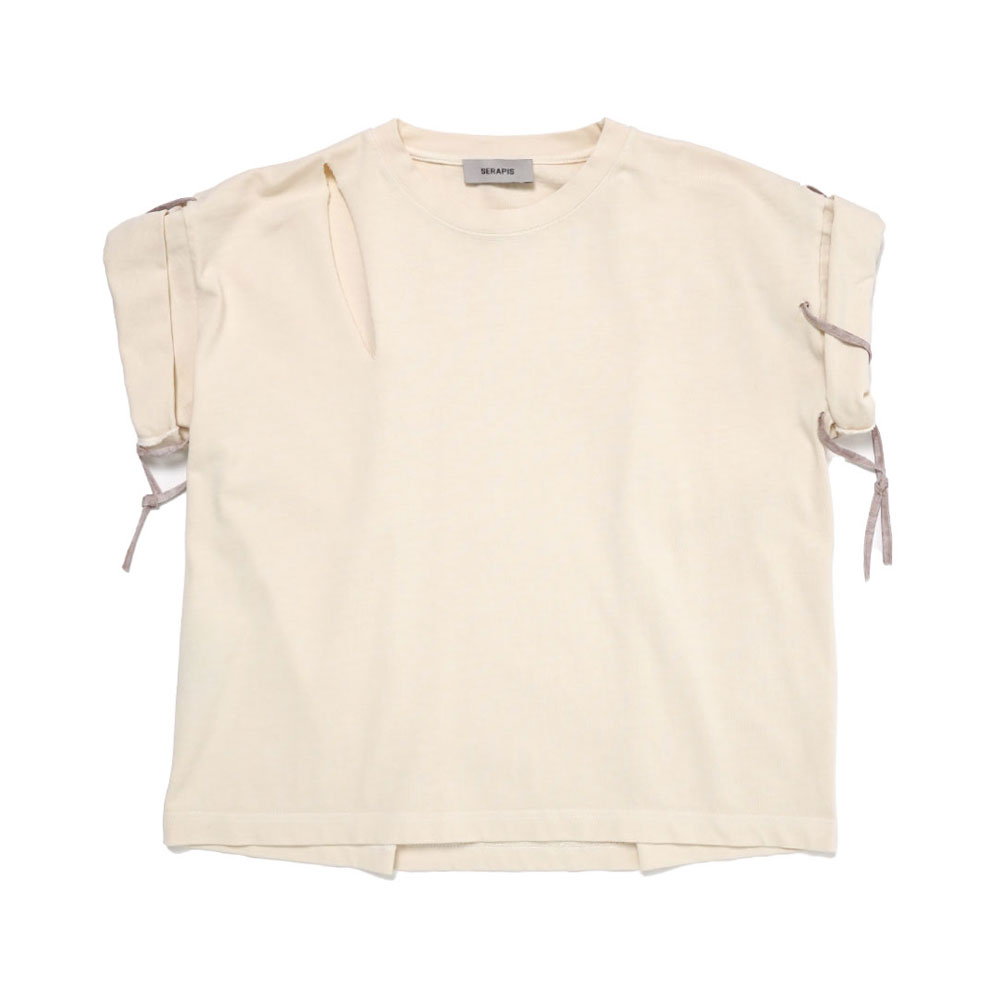 CREAM YELLOW GASHED T-SHIRT CREAM YELLOW