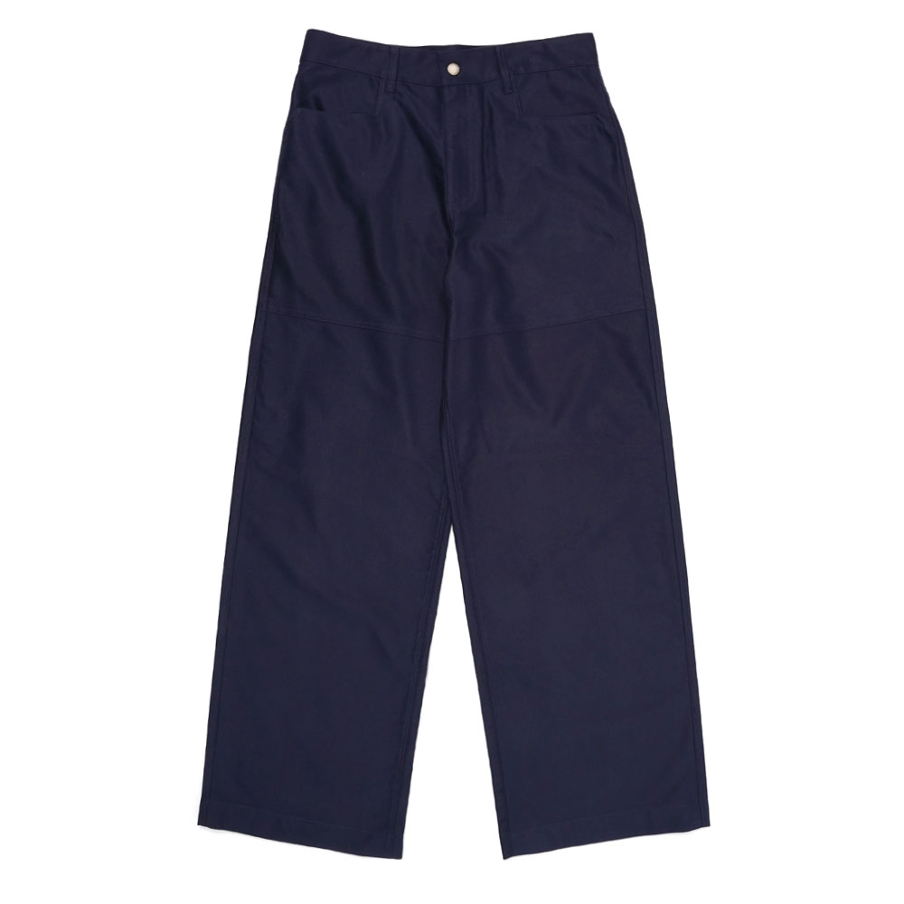 NAVY COTTON WIDE SAILOR PANTS BLUE