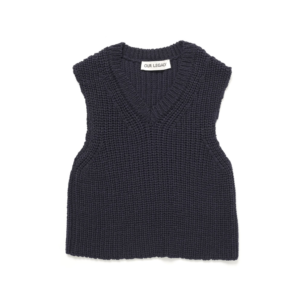 INTACT VEST NAVY CHUNKY COTTON RIB (WOMENS) _