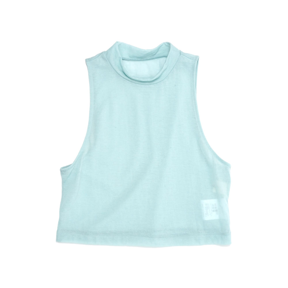 SHEER MOCK NECK SLEEVELESS SAX _