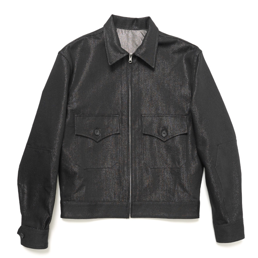 REVERSIBLE CROPPED JACKET BLK/SLV _
