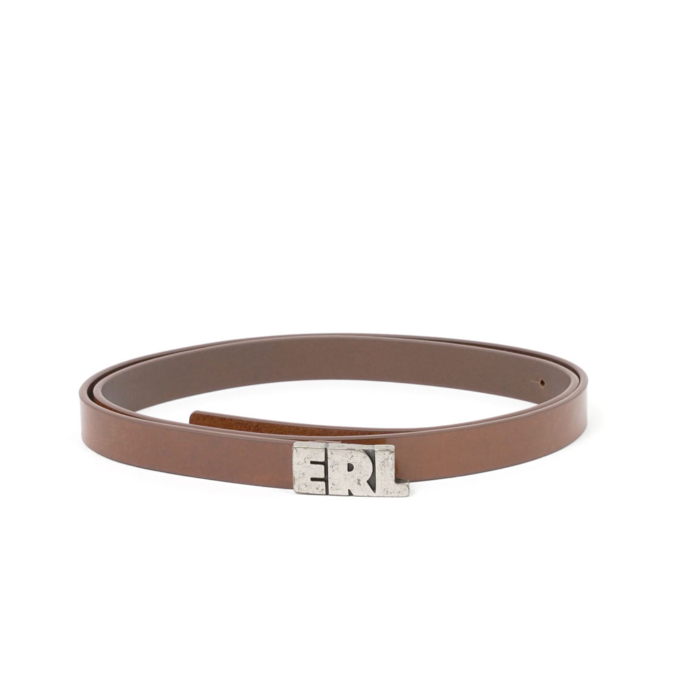 ERL SKINNY LEATHER BELT BROWN