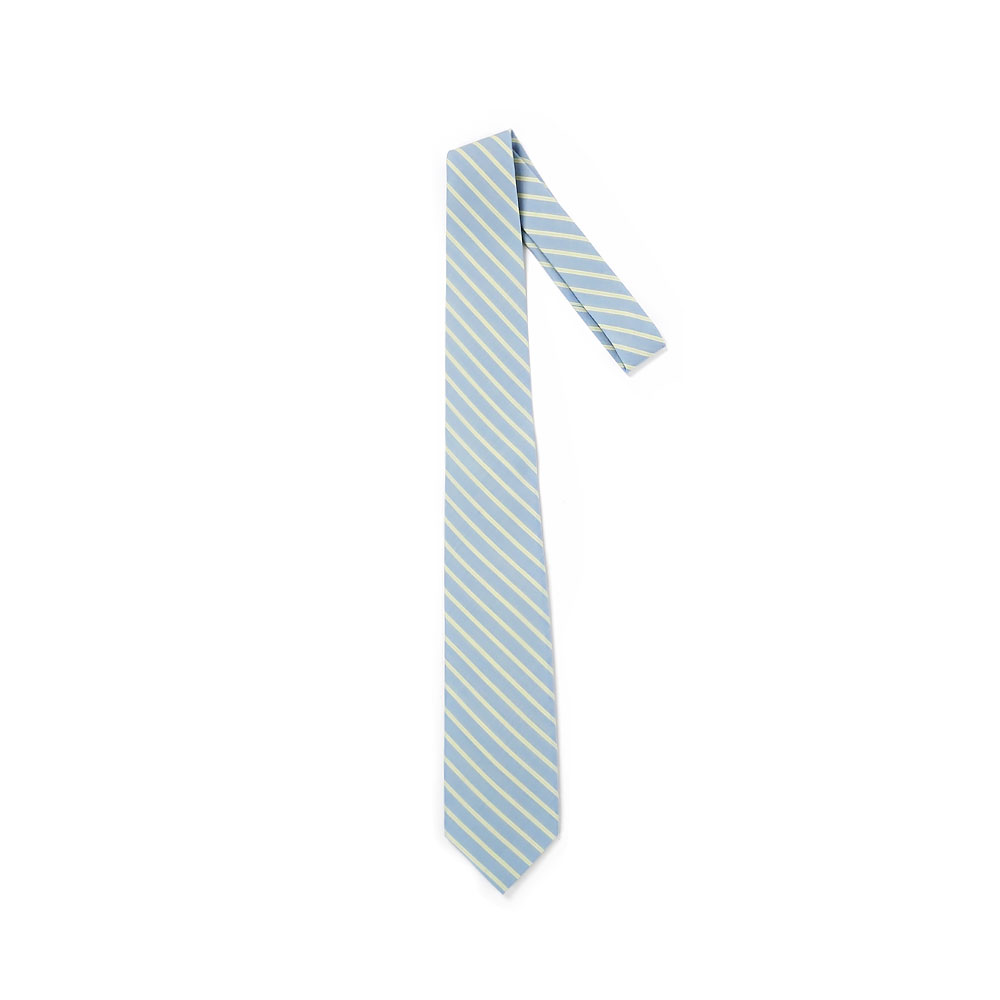 SUPER FINE WOOL STRIPE TIE A26ST03WW SAX BLUE STRIPE