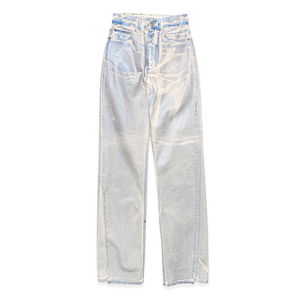SPIRAL CUT BLUE FOIL DENIM