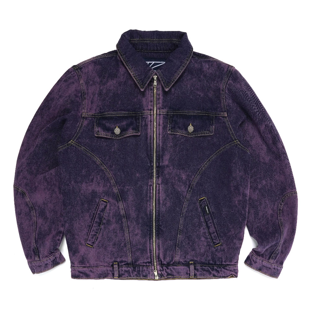 MEN ZIP DENIM JACKET PURPLE
