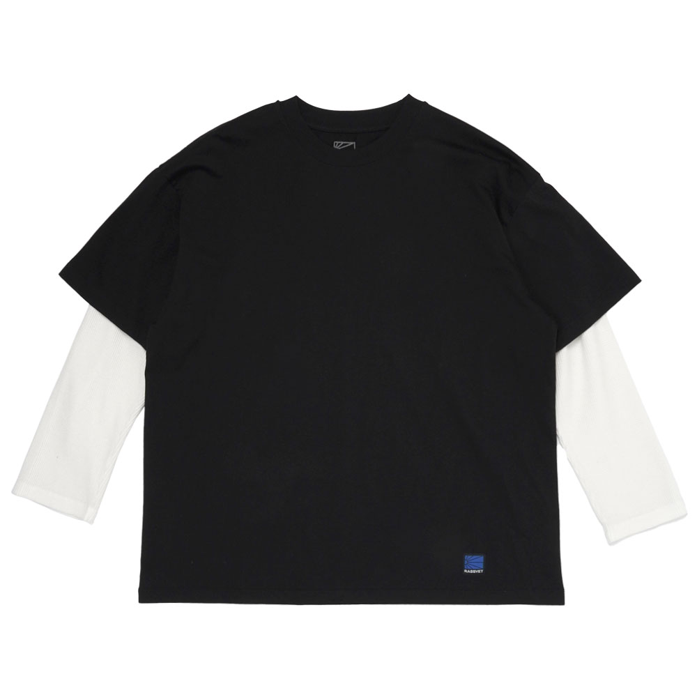 MEN BUFF DOUBLE SLEEVE KNIT BLACK