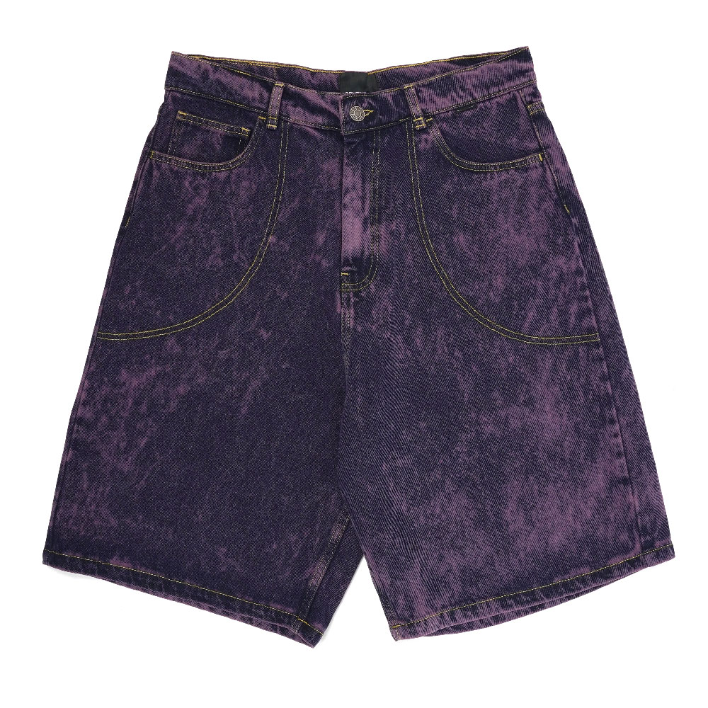 MEN ACID WASH DENIMM SHORTS PURPLE