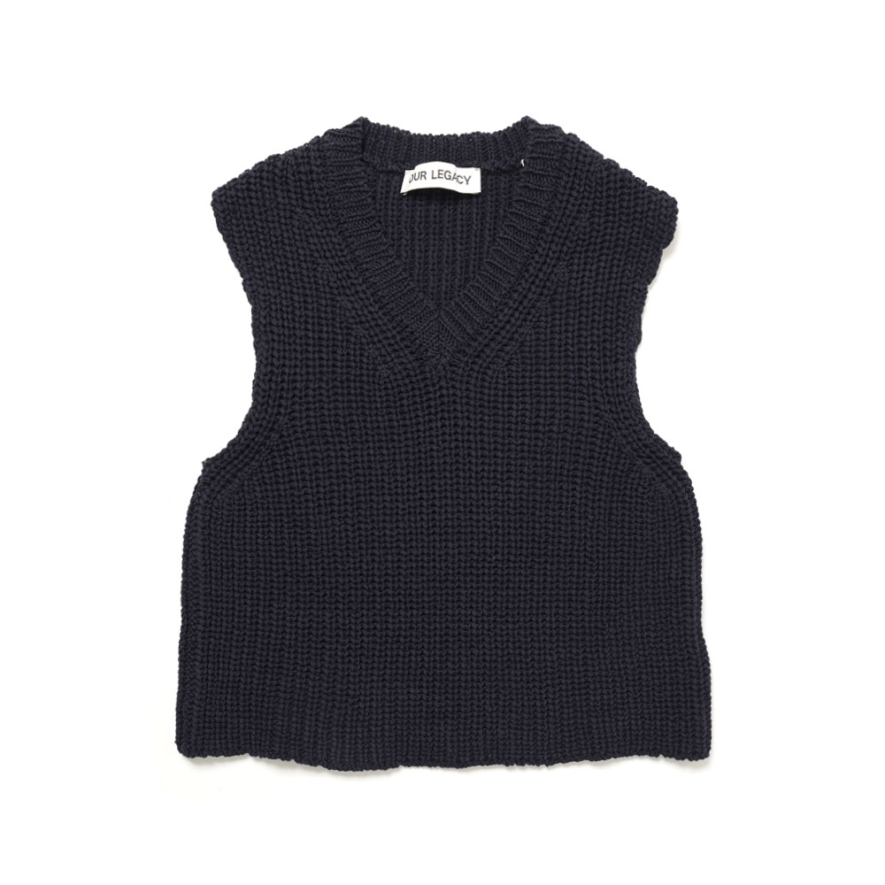 INTACT VEST NAVY CHUNKY COTTON RIB (MENS)