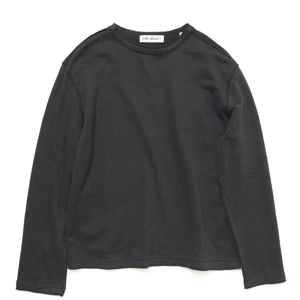 INVERTED SWEATSHIRT BLACK HEMP LOOPBACK