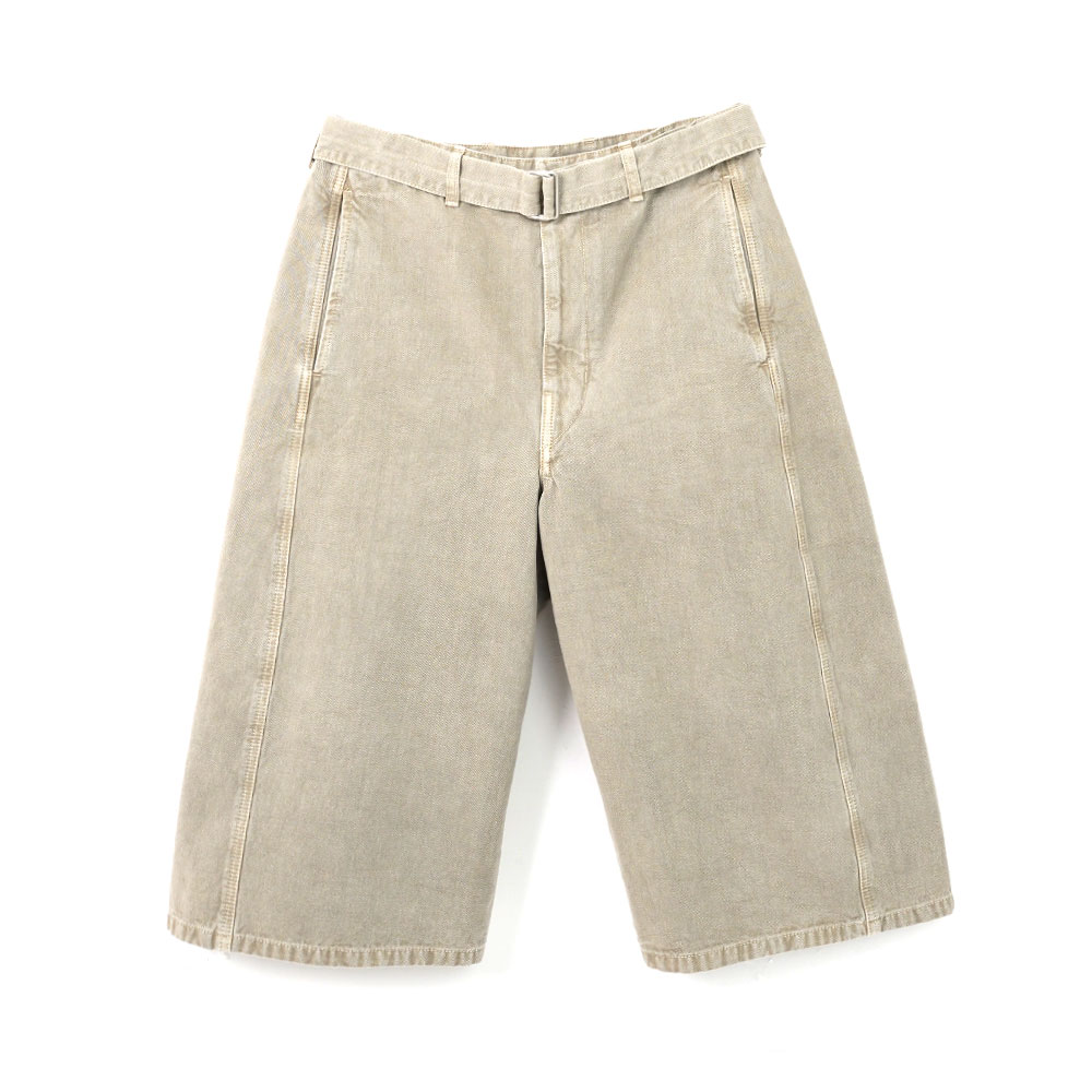 DENIM BELTED SHORTS MOONSTONE